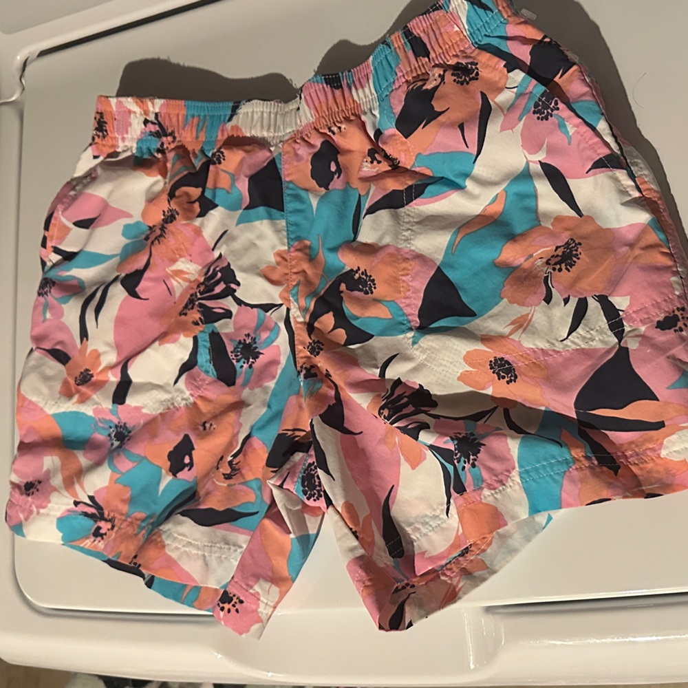 Columbia Women's Floral Athletic Shorts - Pink, Blue, White